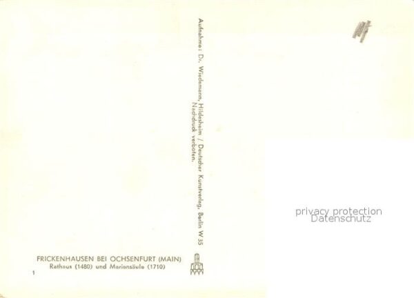 Frickenhausen Main Rathaus u. Mariensaeule – Bild 2