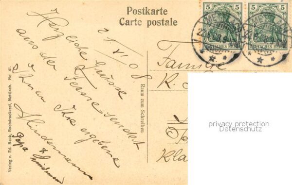Mettlach Panorama Kuenstlerkarte nach Original von Peter Becker 1857 – Bild 2