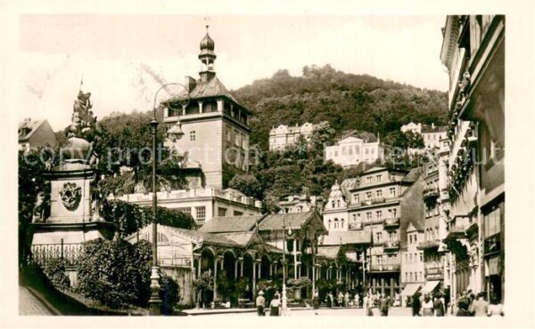 Karlovy Vary Karlsbad Mestska vez a Trzni kolonada