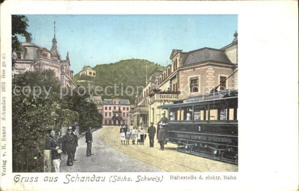 Schandau Bad Haltestelle der elektrischen Bahn