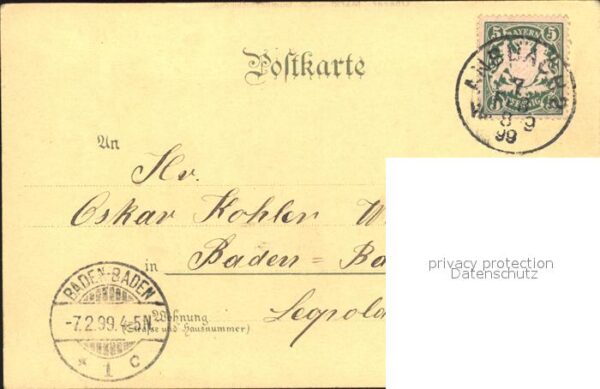 Ansbach Mittelfranken Oberer Markt Kirche Mondschein – Bild 2