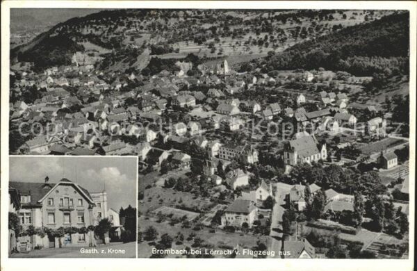 Brombach Loerrach Fliegeraufnahme Gasthaus zur Krone