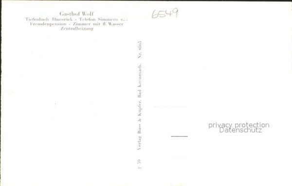 Tiefenbach Hunsrueck Gasthof Wolf – Bild 2