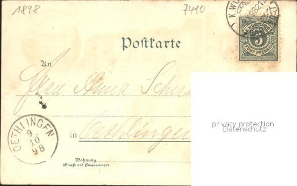 Reutlingen Obere Wilhelmstrasse Frauenarbeitsschule Webschule Litho – Bild 2