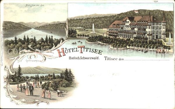 Titisee Hotel Titisee Gartenpartie Litho