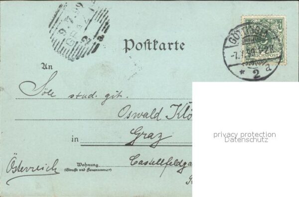 Goettingen Niedersachsen Bismarckturm Hainberg Litho – Bild 2