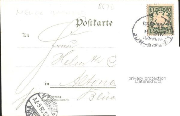 Hof Saale Neuer Bahnhof Postamt Mittlere Ludwig Strasse Litho – Bild 2