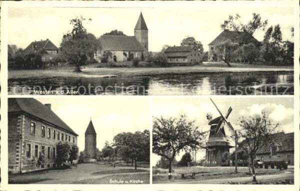 Westen Doerverden Schule Kirche Windmuehle