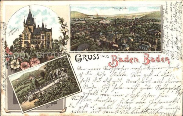 Baden-Baden Schloss Soloms Echo Litho