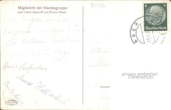 Hoeglwoerth Staufengruppe Aquarell Pfarrer Bauer – Bild 2