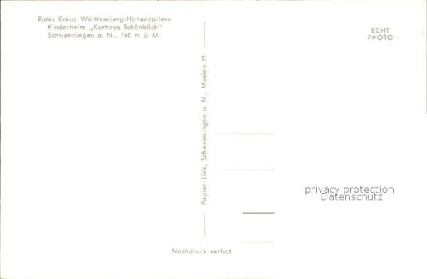 Schwenningen Neckar Kinderheim Kurhaus Schoenblick Rotes Kreuz – Bild 2