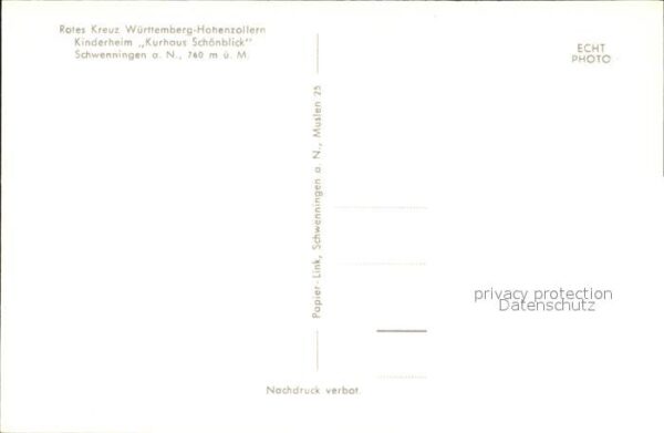 Schwenningen Neckar Kinderheim Kurhaus Schoenblick Rotes Kreuz Wuerttemberg-Hohe – Bild 2