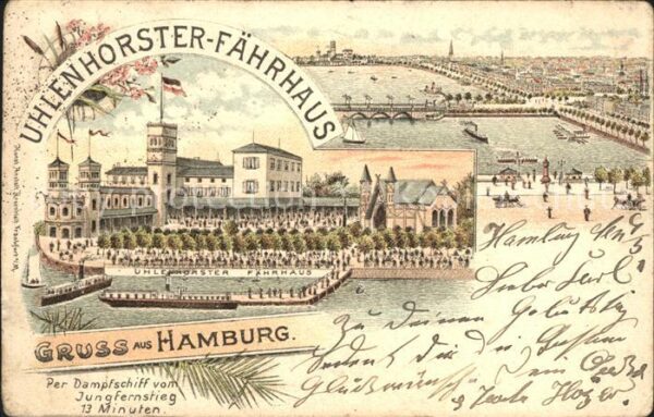Hamburg Uhlenhorster-Faehrhaus Litho