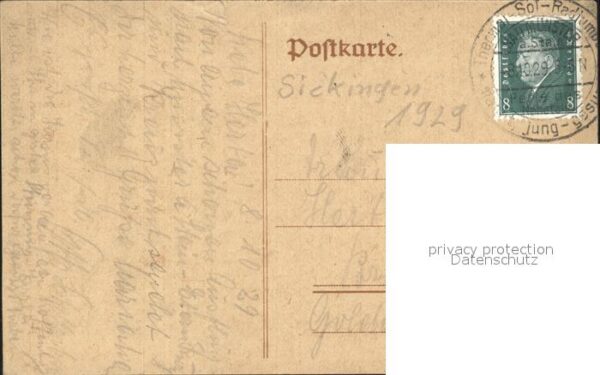 Sickingen Pfalz Alte historische Sickinger Schlosskeller-Schenke Wappen Gedicht – Bild 2