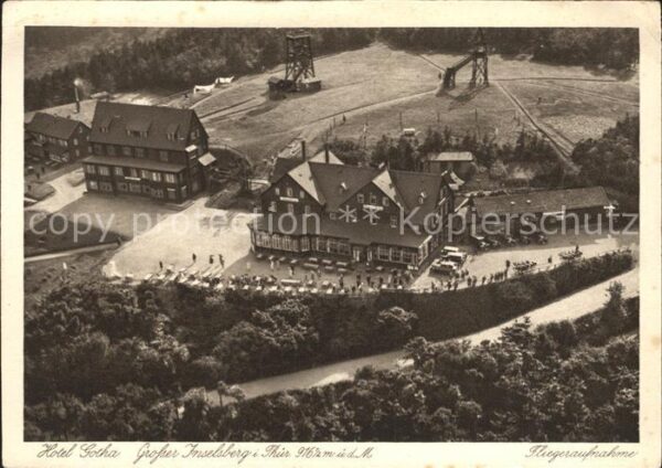 Grosser Inselsberg Hotel Gotha Fliegeraufnahme