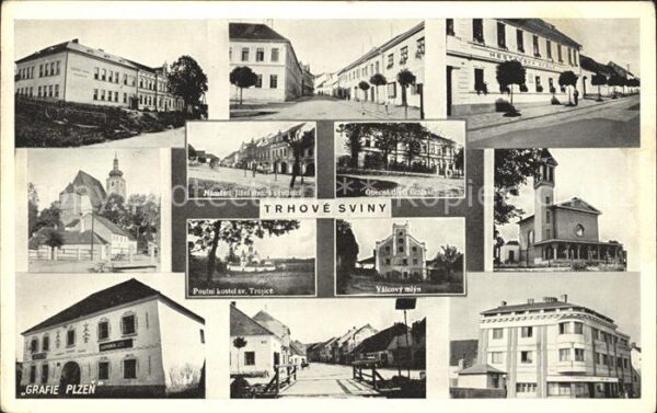 Trhove Sviny Grafie Plzen Valcovy mlyn Kirche Schule