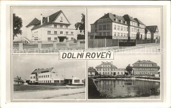 Dolni Roven Teich Gebaeude Schule
