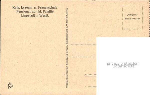 Lippstadt Katholische Lyzeum Frauenschule Halle des Pensionatsgartens – Bild 2