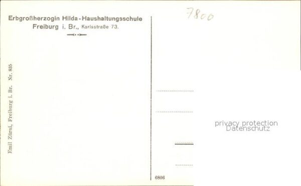 Freiburg Breisgau Erbgrossherzogin Hilda- Haushaltungsschule – Bild 2