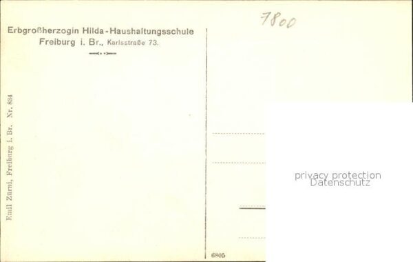 Freiburg Breisgau Erbgrossherzogin Hilda- Haushaltungsschule – Bild 2