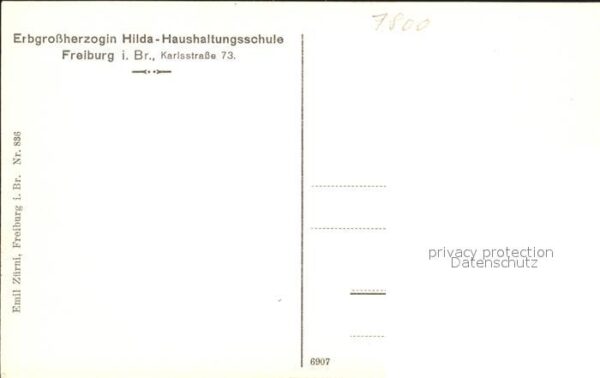 Freiburg Breisgau Erbgrossherzogin Hilda- Haushaltungsschule – Bild 2