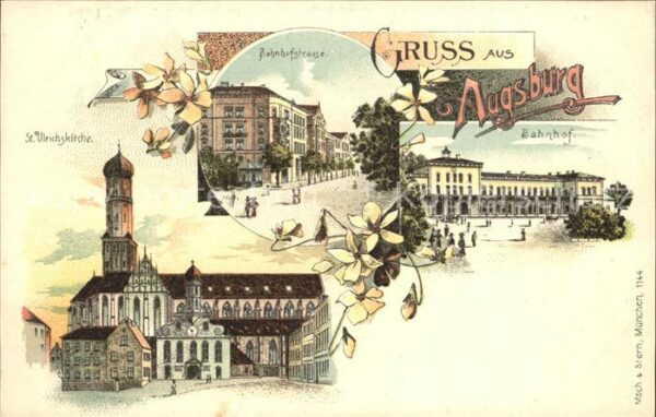 Augsburg Bahnhofstrasse Bahnhof Sankt Ulrichskirche