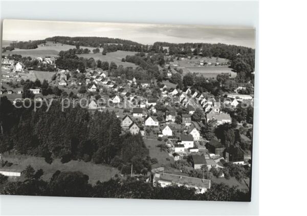 Lobenstein Thueringen Bad Blick vom Alten Turm zum neuen Berg