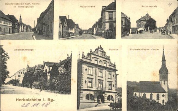 Herbolzheim Breisgau Rathausplatz Protestanische Kirche Hauptstrasse