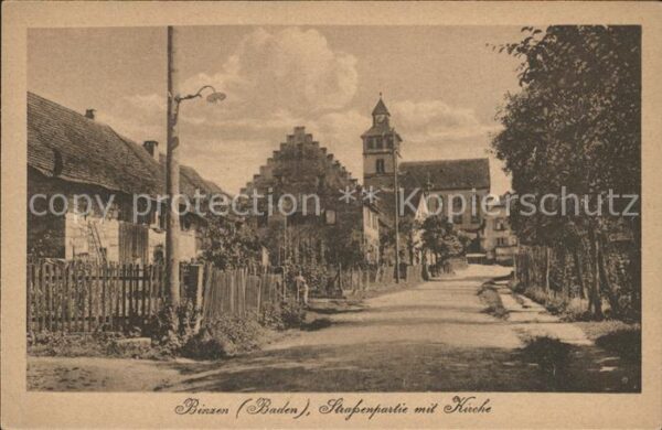 Binzen Baden Strassenpartie Kirche
