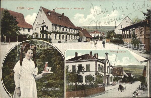 Haltingen Gasthaus zum Hirsch Markgraeflerin Schulhaus