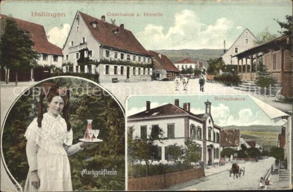 Haltingen Gasthaus zum Hirsch Markgraeflerin Schulhaus
