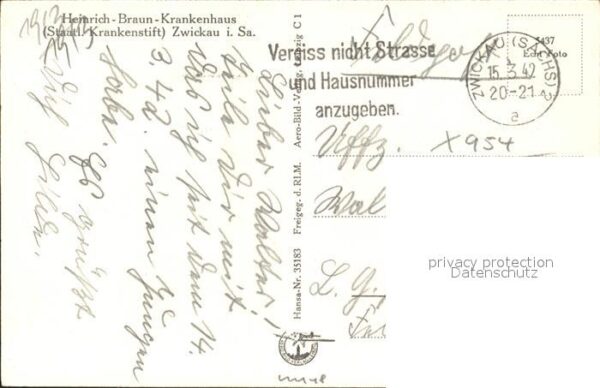 Zwickau Sachsen Fliegeraufnahme Heinrich- Braun- Krankenhaus – Bild 2
