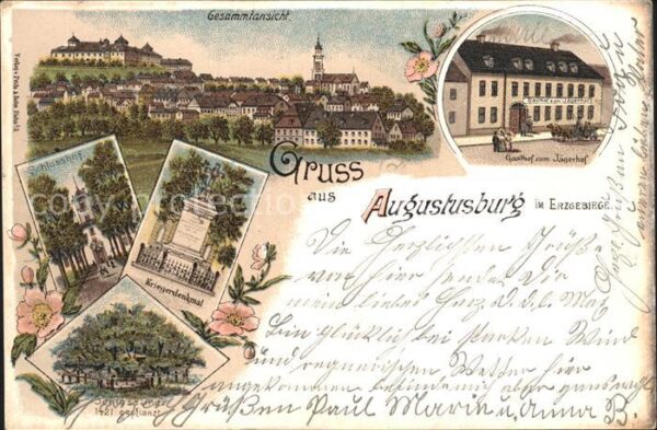 Augustusburg Gasthof zum Jaegerhof Kriegerdenkmal