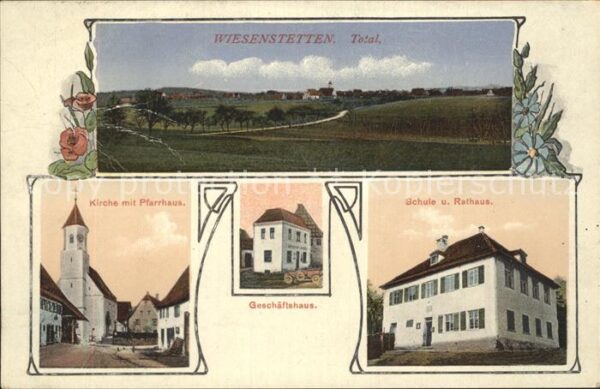 Wiesenstetten Schule Rathaus Kirche Pfarrhaus
