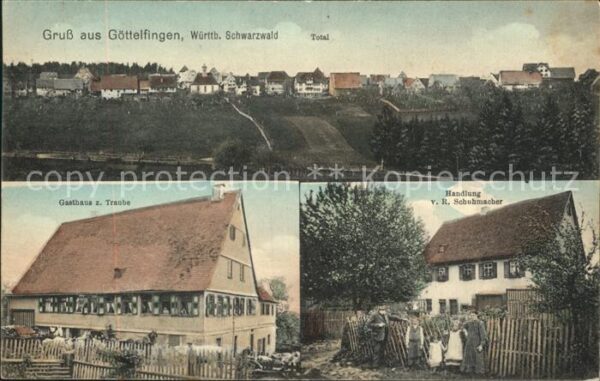 Goettelfingen Gaeu Totalansicht Gasthaus zur Traube Handlung Schuhmacher