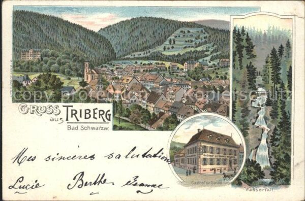 Triberg Schwarzwald Wasserfall Gasthof zur Sonne Stadt
