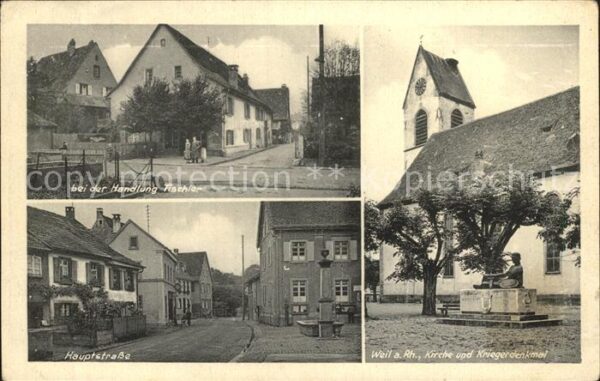 Weil am Rhein Kirche und Kriegerdenkmal Hauptstrasse