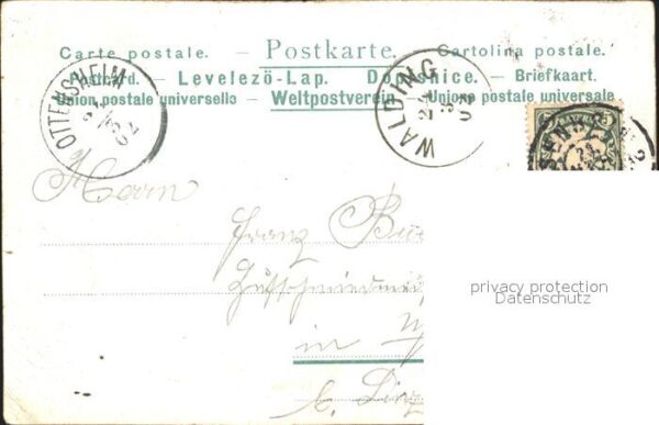 Rosenheim Bayern Stadtansicht Bruecke Wappen – Bild 2