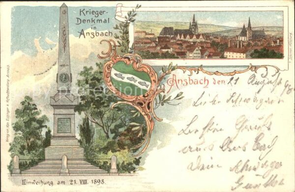 Ansbach Mittelfranken Kriegerdenkmal