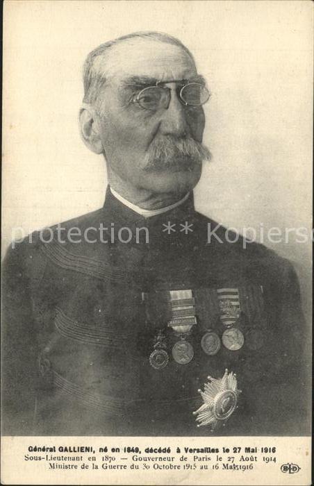 Frankreich WK1 General Gallieni gouverneur de Paris Ministre de la Guerre Orden