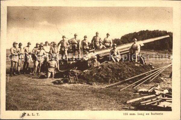 Frankreich WK1 Belfort 155mm long en batterie