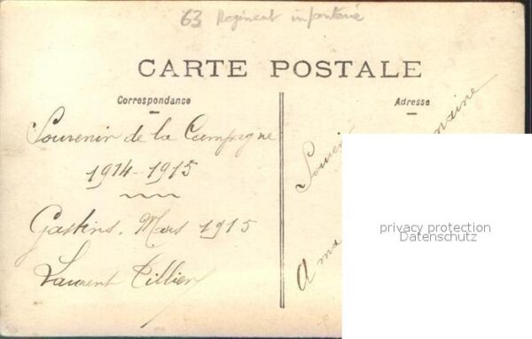 Frankreich WK1 infanterie regiment 63 gewehr – Bild 2