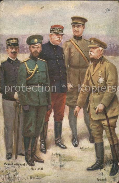 Militaria Generaele Stab Frankreich victor emmanuel III. Nicolas II. Joffre Albe