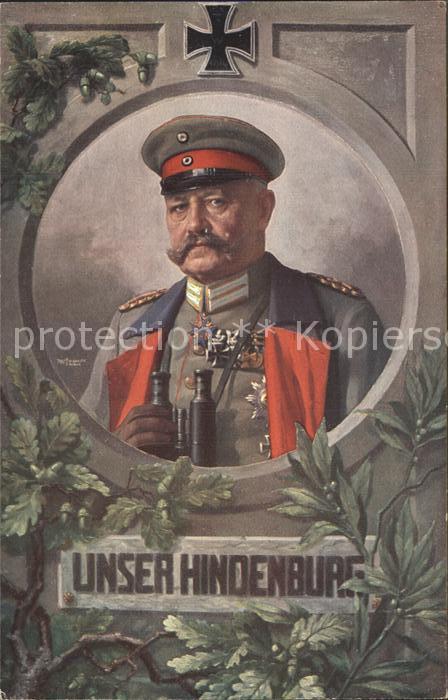 Militaria Generaele Stab Deutschland unser von hindenburg mit feldstecher rotkre