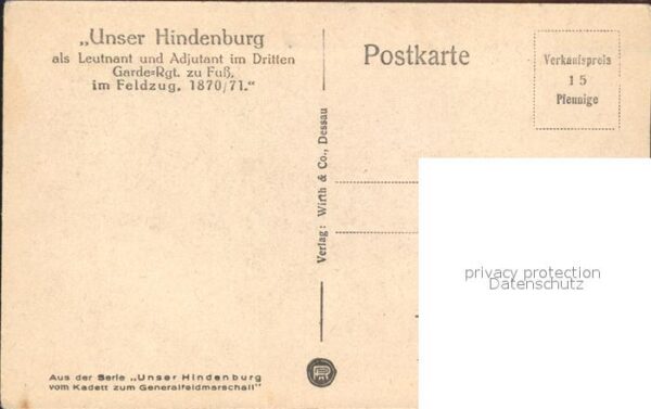 Militaria Generaele Stab Deutschland unser hindenburg im feldzug – Bild 2