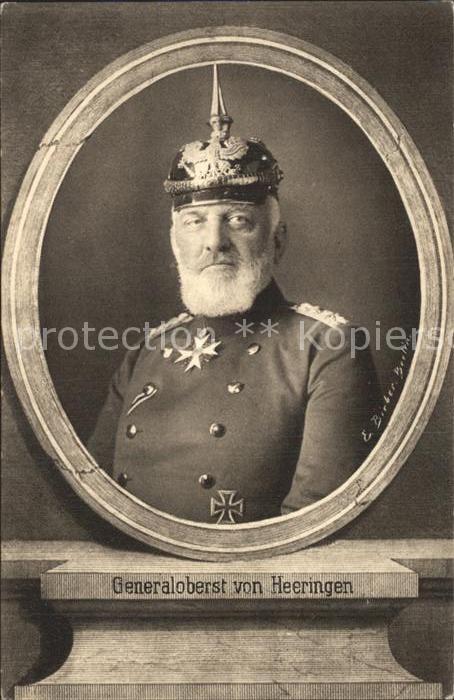 Militaria Generaele Stab Deutschland WK 1 Generaloberst von Heeringen Pickelhaub