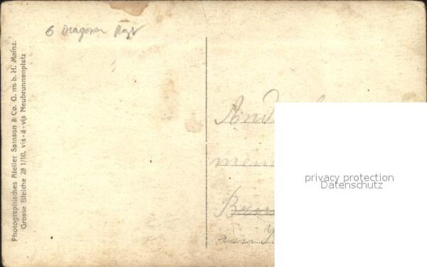 Regiment DR 006 Dragoner Portrait Dragoner Weltkrieg 1 – Bild 2