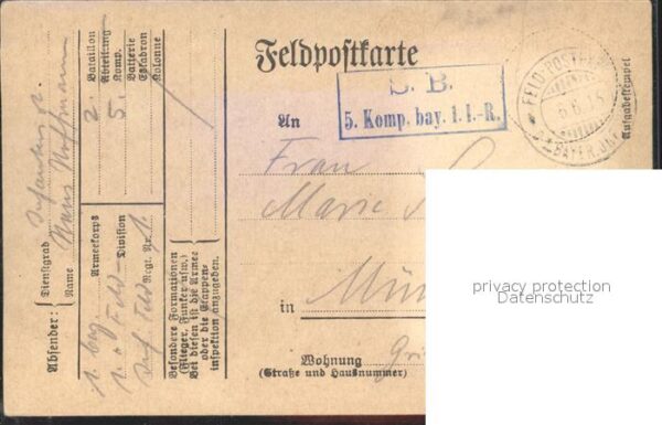 Regiment Bayern KBFar 001 Feldartillerie WK1 – Bild 2