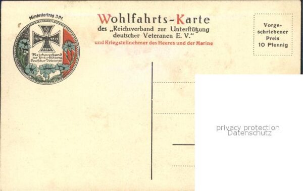 Militaria Generaele Stab Deutschland Generalleutnant v. Ludendorf Wohlfarts-Kart – Bild 2