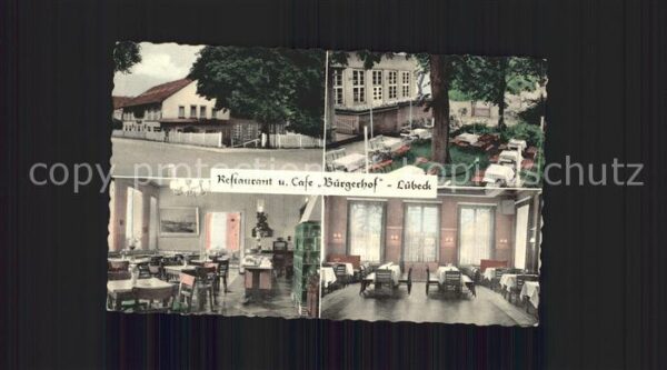 Luebeck Restaurant Cafe Buergerhof Gastraum Speisesaal Gartenterrasse